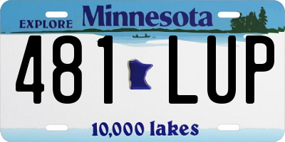 MN license plate 481LUP