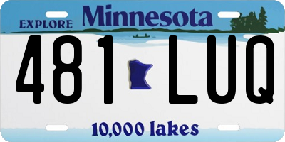 MN license plate 481LUQ