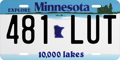 MN license plate 481LUT