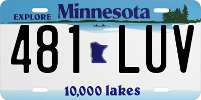 MN license plate 481LUV