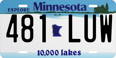 MN license plate 481LUW