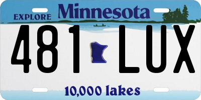 MN license plate 481LUX