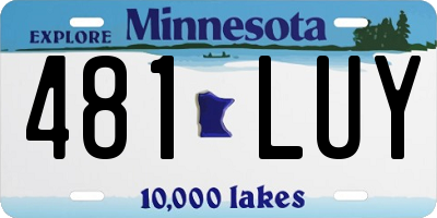 MN license plate 481LUY
