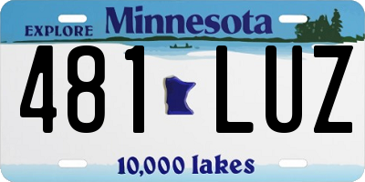 MN license plate 481LUZ