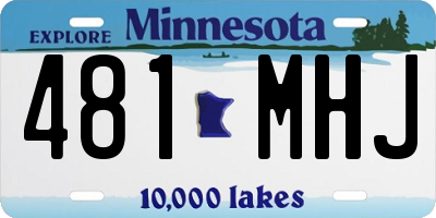MN license plate 481MHJ