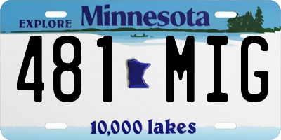 MN license plate 481MIG