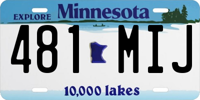 MN license plate 481MIJ