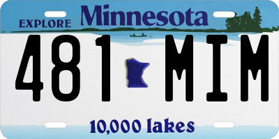 MN license plate 481MIM