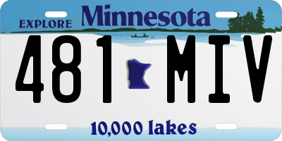 MN license plate 481MIV