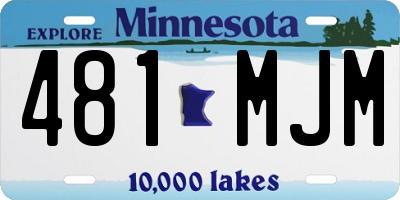 MN license plate 481MJM