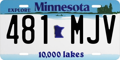 MN license plate 481MJV