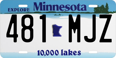 MN license plate 481MJZ