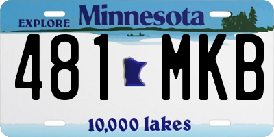 MN license plate 481MKB
