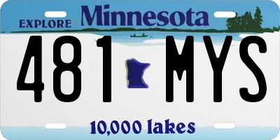 MN license plate 481MYS