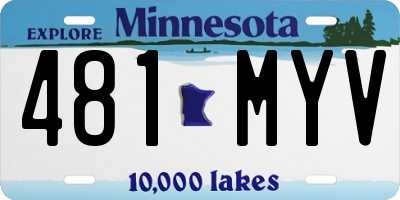 MN license plate 481MYV