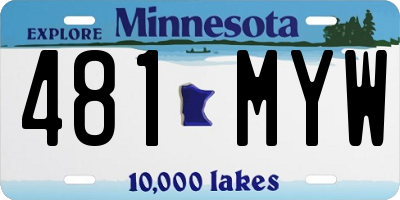 MN license plate 481MYW
