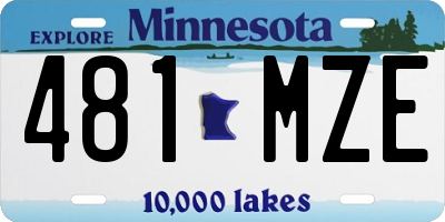 MN license plate 481MZE