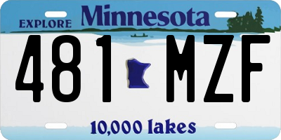 MN license plate 481MZF