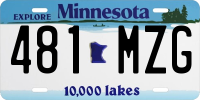 MN license plate 481MZG