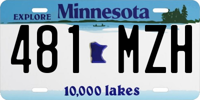 MN license plate 481MZH