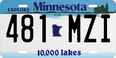 MN license plate 481MZI