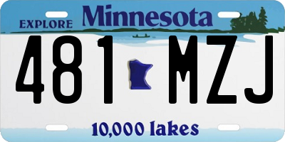MN license plate 481MZJ