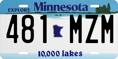 MN license plate 481MZM