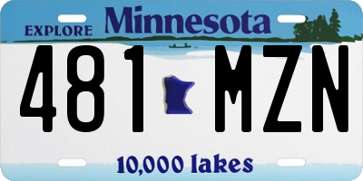 MN license plate 481MZN