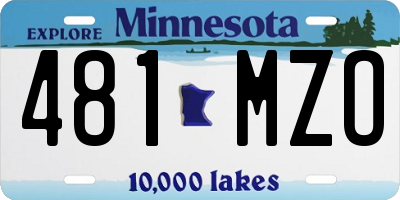 MN license plate 481MZO