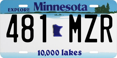 MN license plate 481MZR