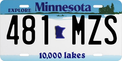 MN license plate 481MZS