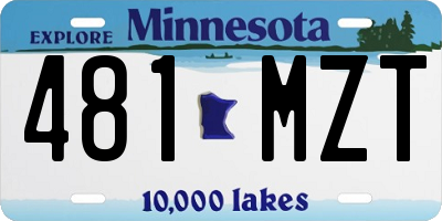 MN license plate 481MZT