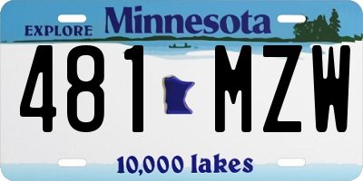 MN license plate 481MZW
