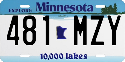 MN license plate 481MZY