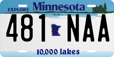 MN license plate 481NAA
