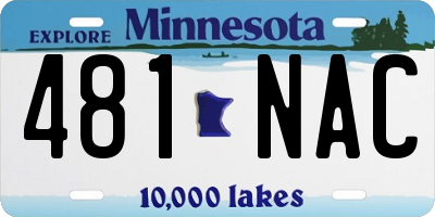 MN license plate 481NAC