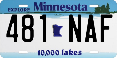 MN license plate 481NAF
