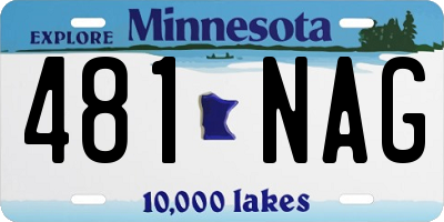 MN license plate 481NAG