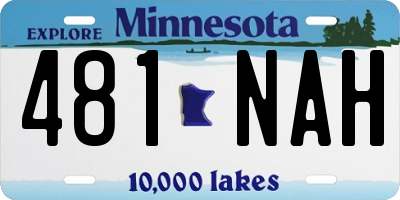 MN license plate 481NAH