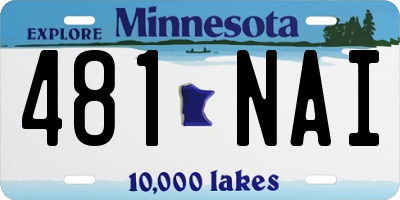 MN license plate 481NAI