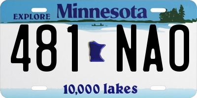 MN license plate 481NAO