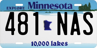MN license plate 481NAS