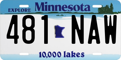 MN license plate 481NAW