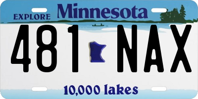 MN license plate 481NAX