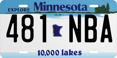 MN license plate 481NBA