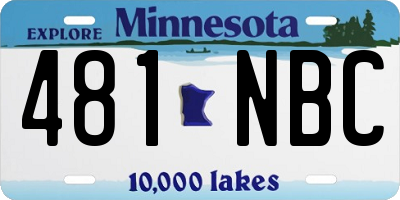 MN license plate 481NBC