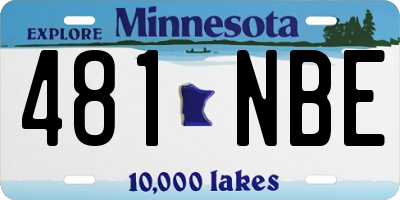 MN license plate 481NBE