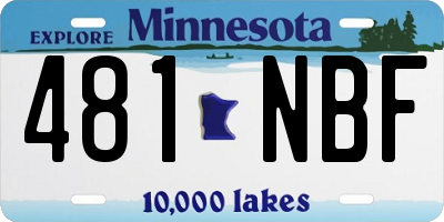 MN license plate 481NBF