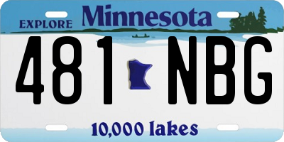 MN license plate 481NBG
