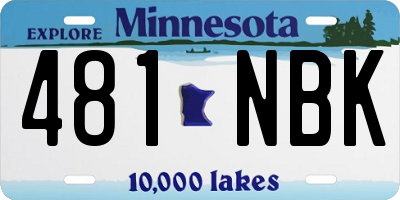MN license plate 481NBK